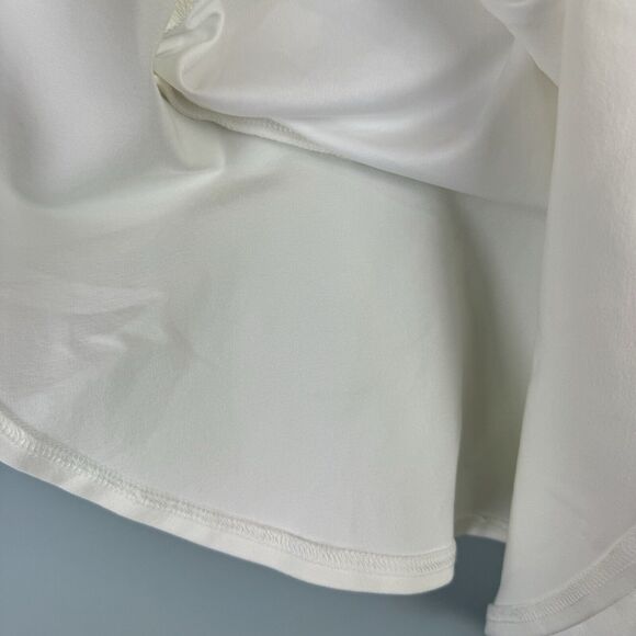 Lena Women's Size Medium White One Shoulder Assymetrical Ruffle Hem Dress - Picture 6 of 12